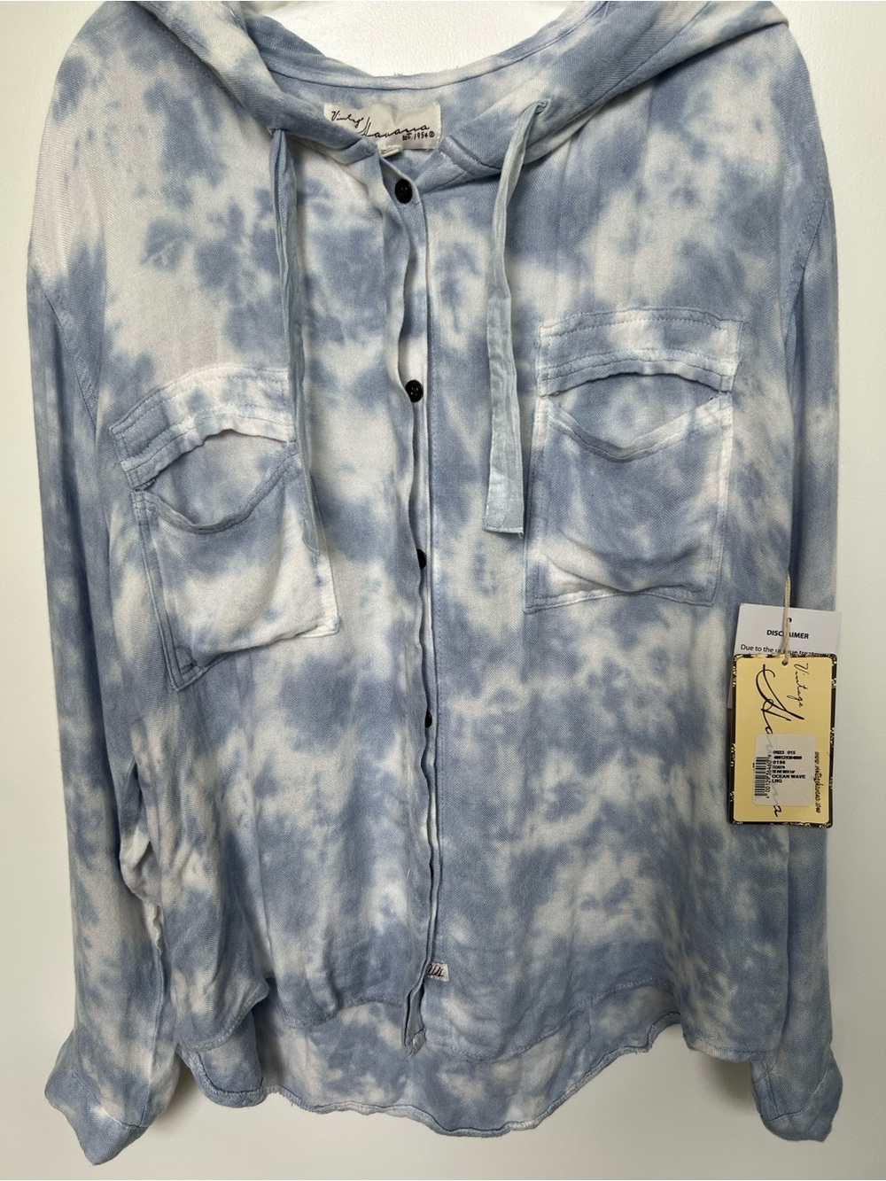 vintage Havana women’s Tie dyed blue and white top